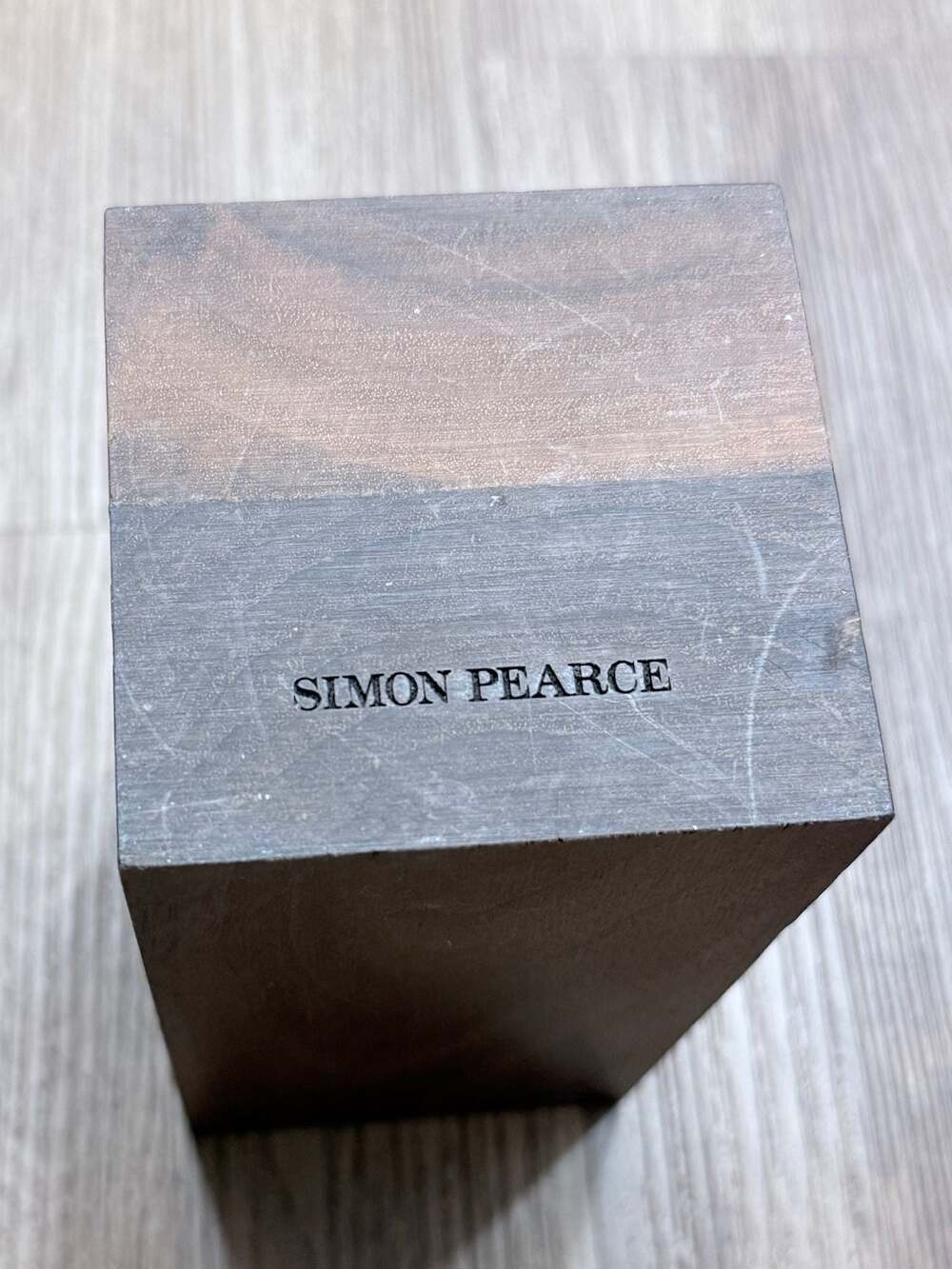 Simon Pearce Walnut Wood Pillar Candle Holder Square Base - Picture 4 of 4